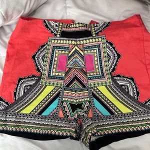 High waisted shorts with zipper in back.